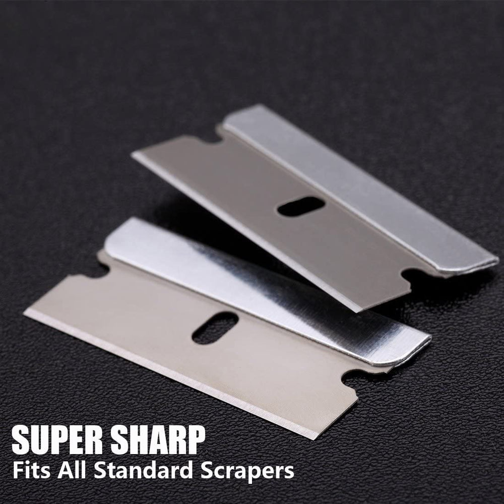 REXBETI single-edge blades shown compatible with safety scrapers.