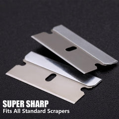 REXBETI single-edge blades shown compatible with safety scrapers.