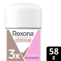 Rexona Clinical 96hrs 58g cream stick closeup showing smooth, easy application.