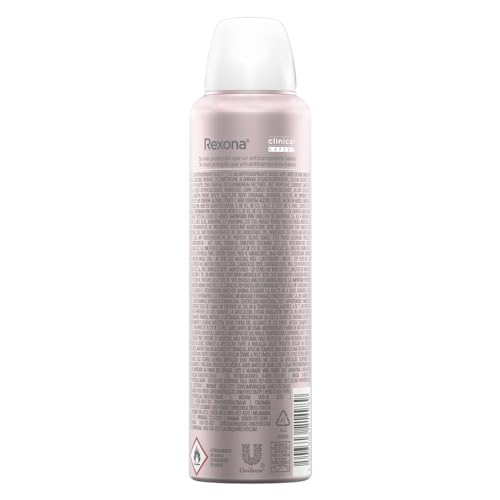 Rexona Clinical aerosol classic dispense action demonstrates quick even coverage for a dry feel underarms