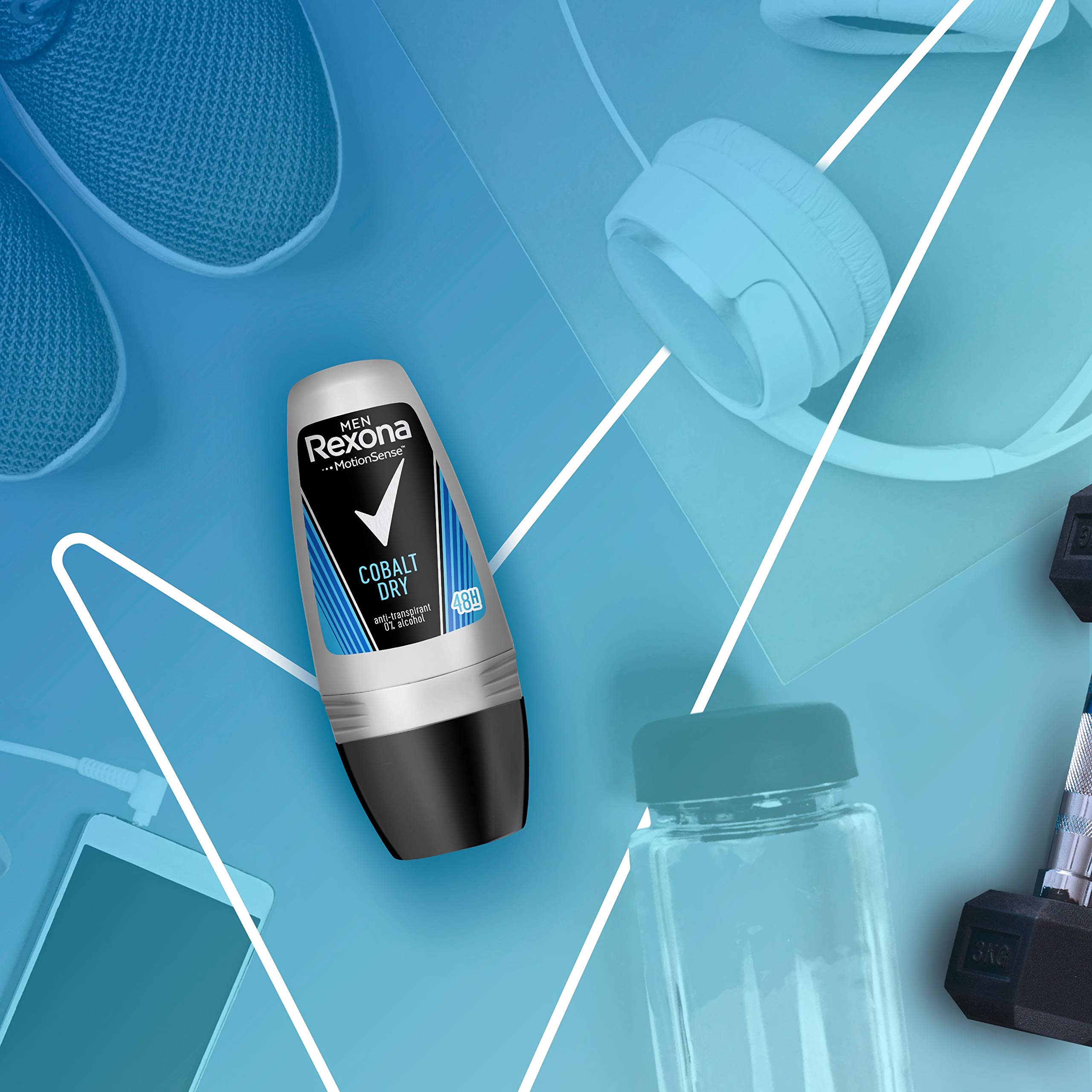Rexona Cobalt fragrance close-up emphasizes masculine scent