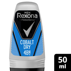 Rexona Cobalt roll-on bottle close-up highlights smooth application