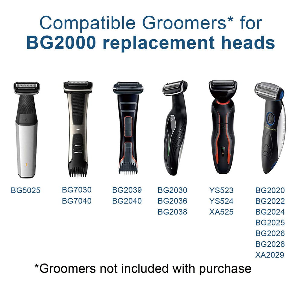 RF RollingFit bg5000 heads on a bodygroom trimmer for smoother shaving.