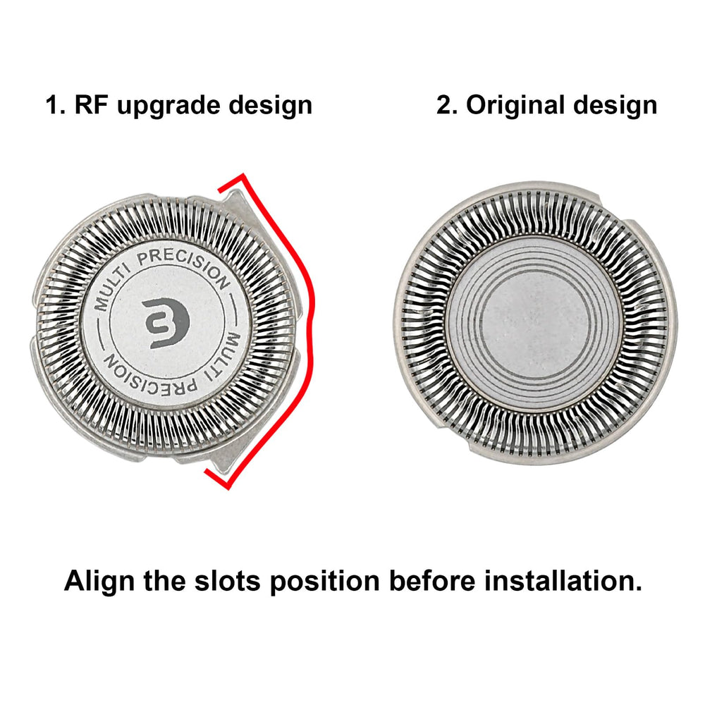 RF RollingFit SH30 rounded-edges design minimizes nicks for a smoother dry shave.