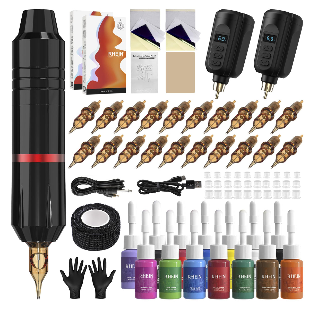 RHEIN RNP28 wireless tattoo pen enables precise lines and smooth shading.