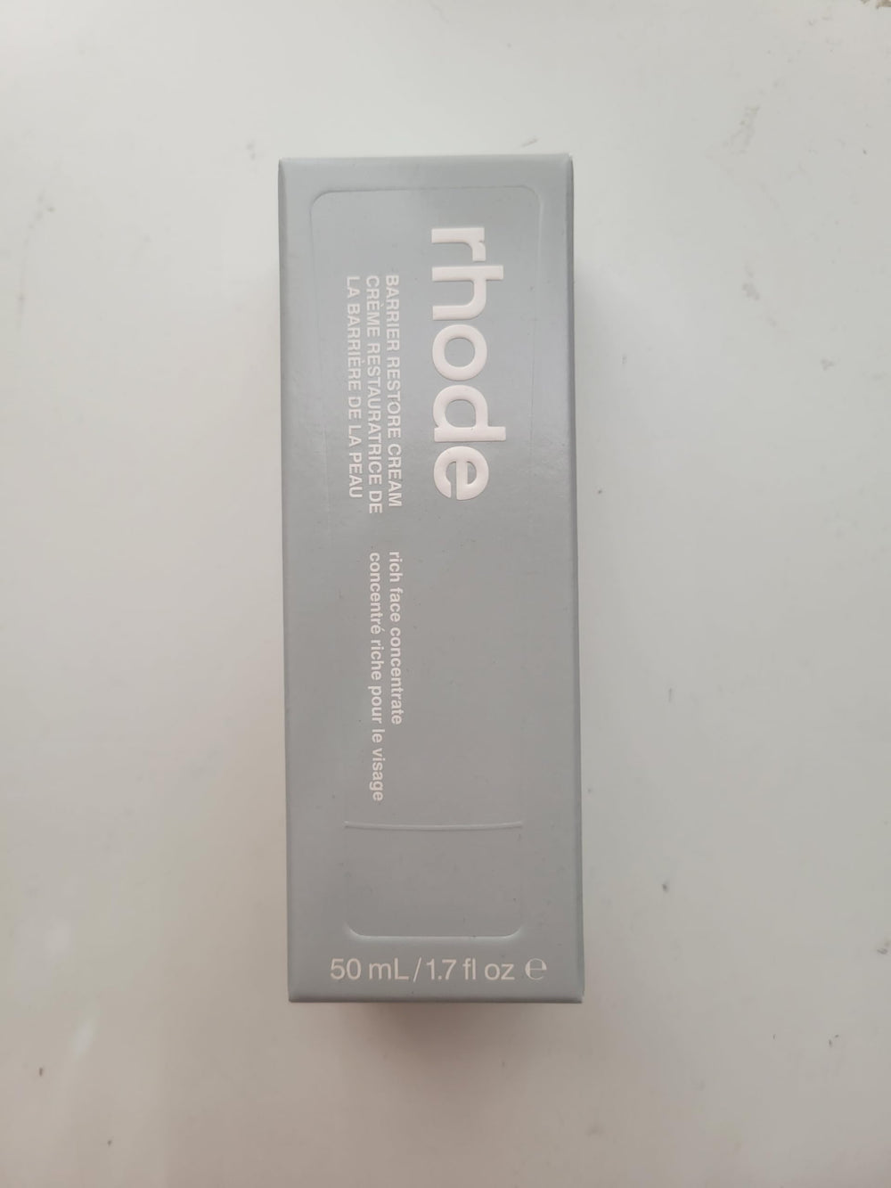 Rhode Barrier Restore Cream highlights shea butter for deep moisturization and balance.