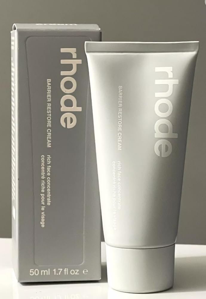 Rhode Barrier Restore Cream jar closeup demonstrating rich hydration for daily use.