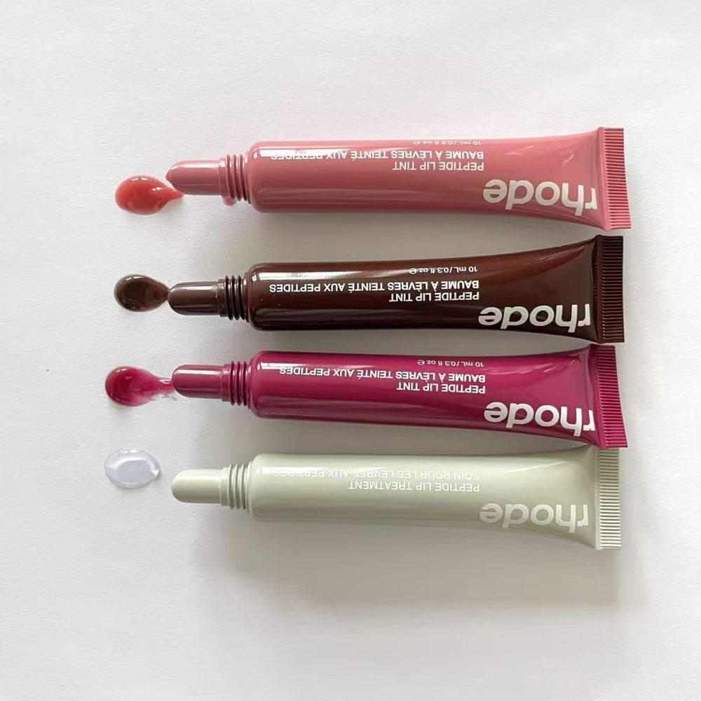 Rhode Gloss Lip Tint Toast lifestyle shot demonstrates everyday wear with a glossy finish.