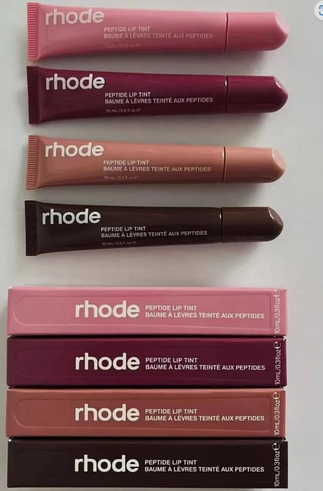 Rhode Peptide Lip Tint Set four shades for buildable glossy color on lips