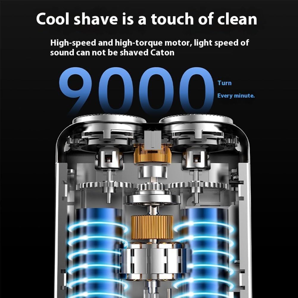 Rhycoma Skywortl Mini Shaver handheld-use shows ergonomic grip for precision.