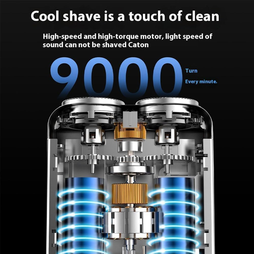 Rhycoma Skywortl Mini Shaver handheld-use shows ergonomic grip for precision.