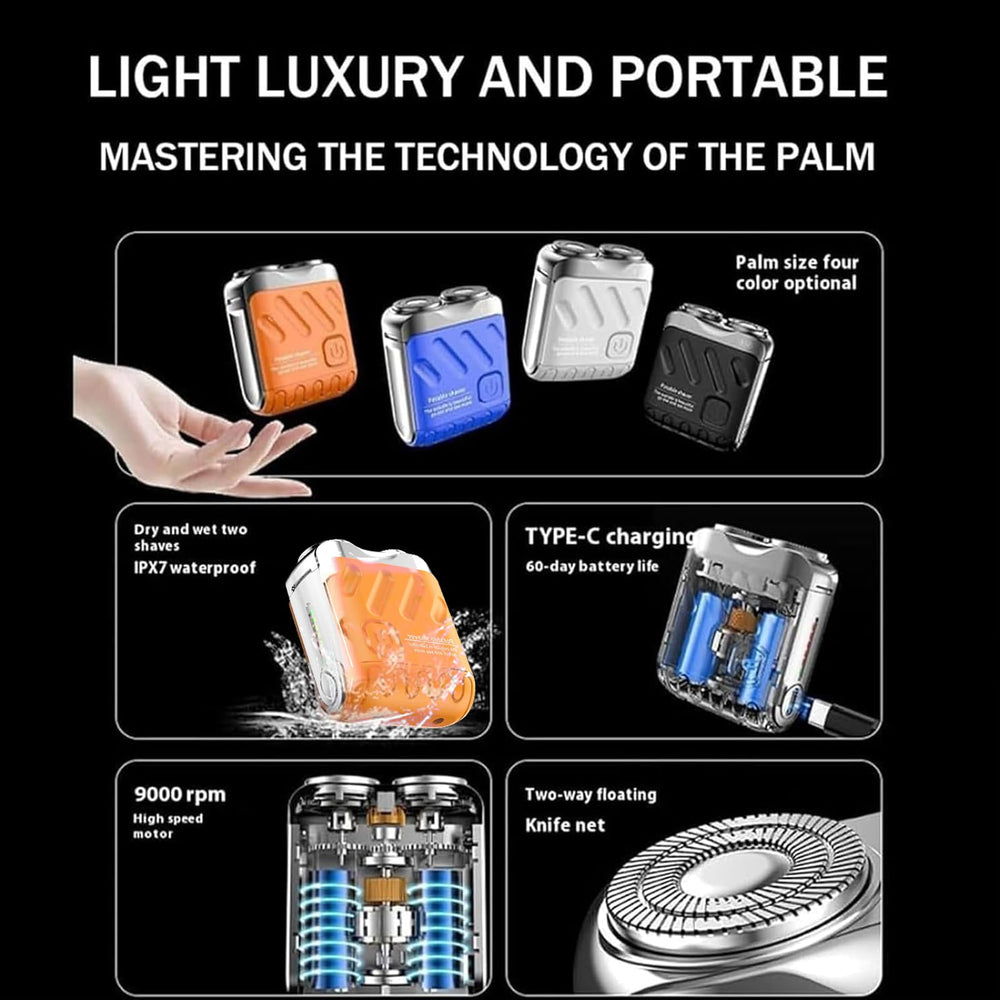 Rhycoma Skywortl Mini Shaver IPX7 waterproofing withstands wet environments.
