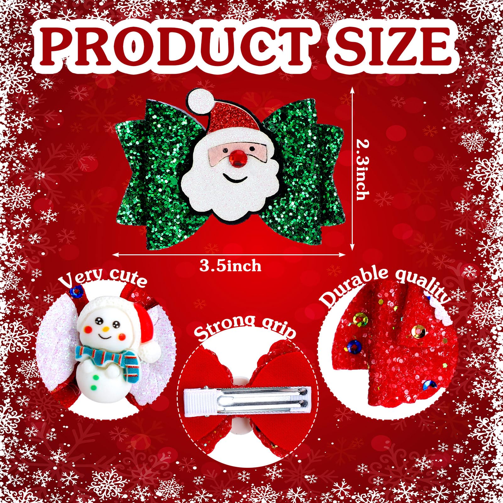 Riceshoot Christmas bow clip tree design brightens holiday outfits and accessories