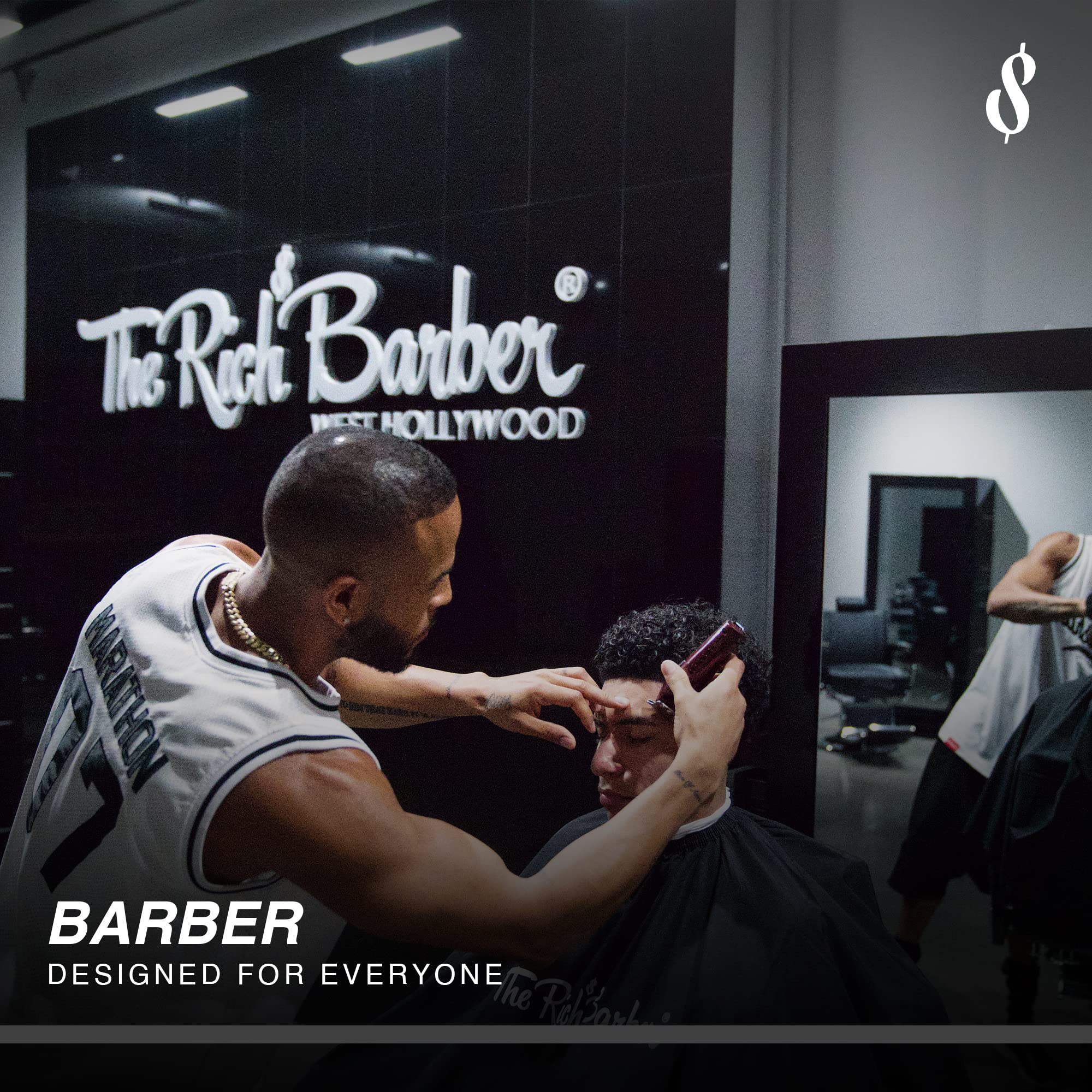 The Rich Barber ergonomic handle and compact design for quick touch-ups.