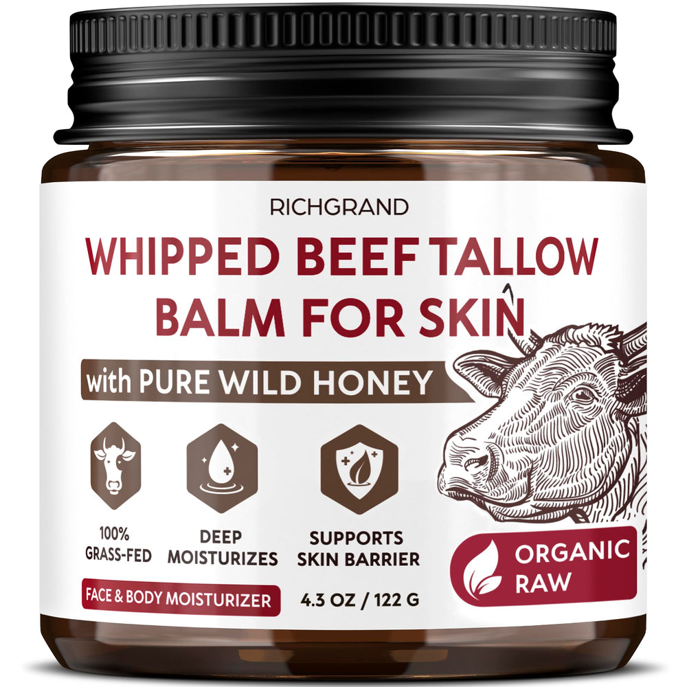 RICHGRAND beef-tallow-face-jar: instant absorption for non-greasy hydration.