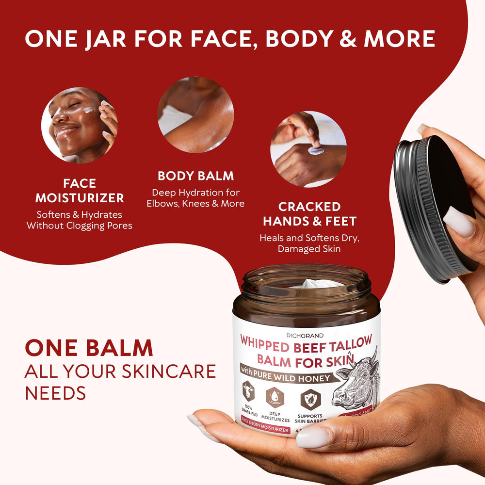 RICHGRAND zero-water-formula delivers high-concentration moisturizer with pea-sized coverage.