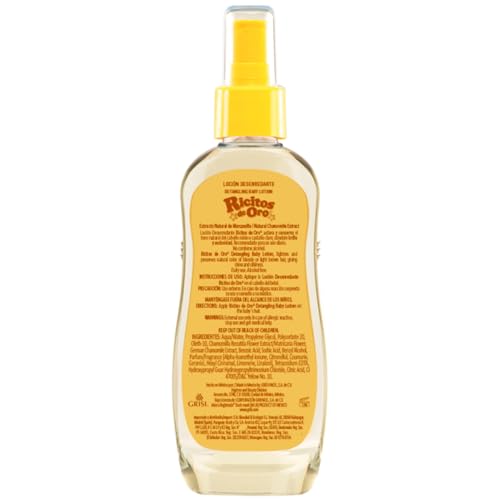 Ricitos de Oro clarifying lotion chamomile application scene highlights even tone and easy use.