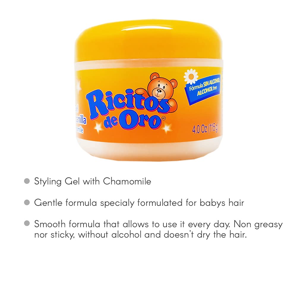 Ricitos de Oro Chamomile Styling Gel with natural ingredients for gentle daily use
