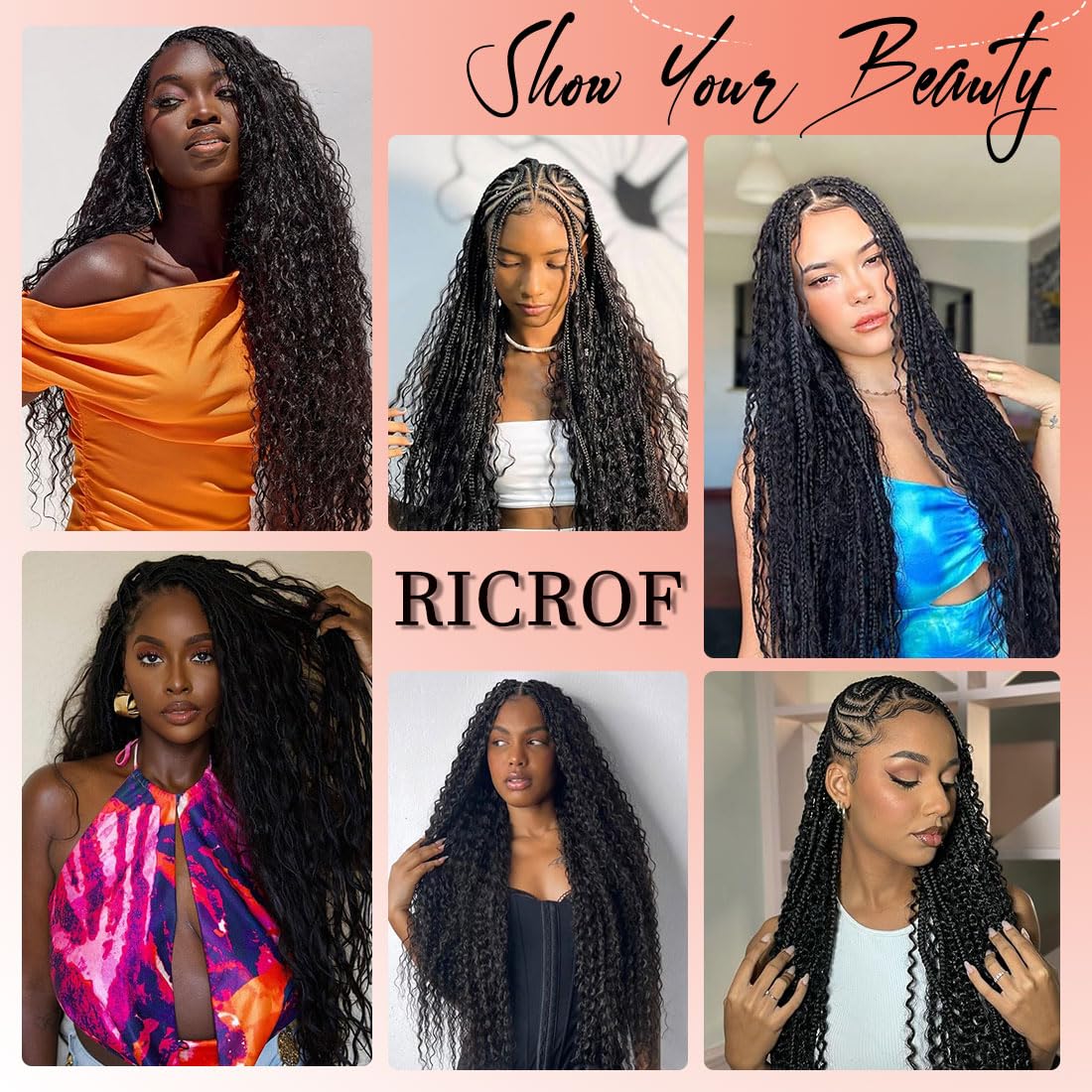 RICROF pre-stretched braiding hair ready to braid