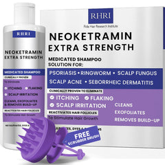 Rida Anti Fungal Shampoo bottle demonstrates medicated dandruff relief.