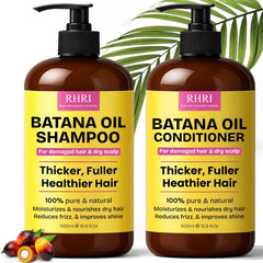Rida Batana Oil Shampoo bottle closeup highlighting hydrating formula for frizz control.