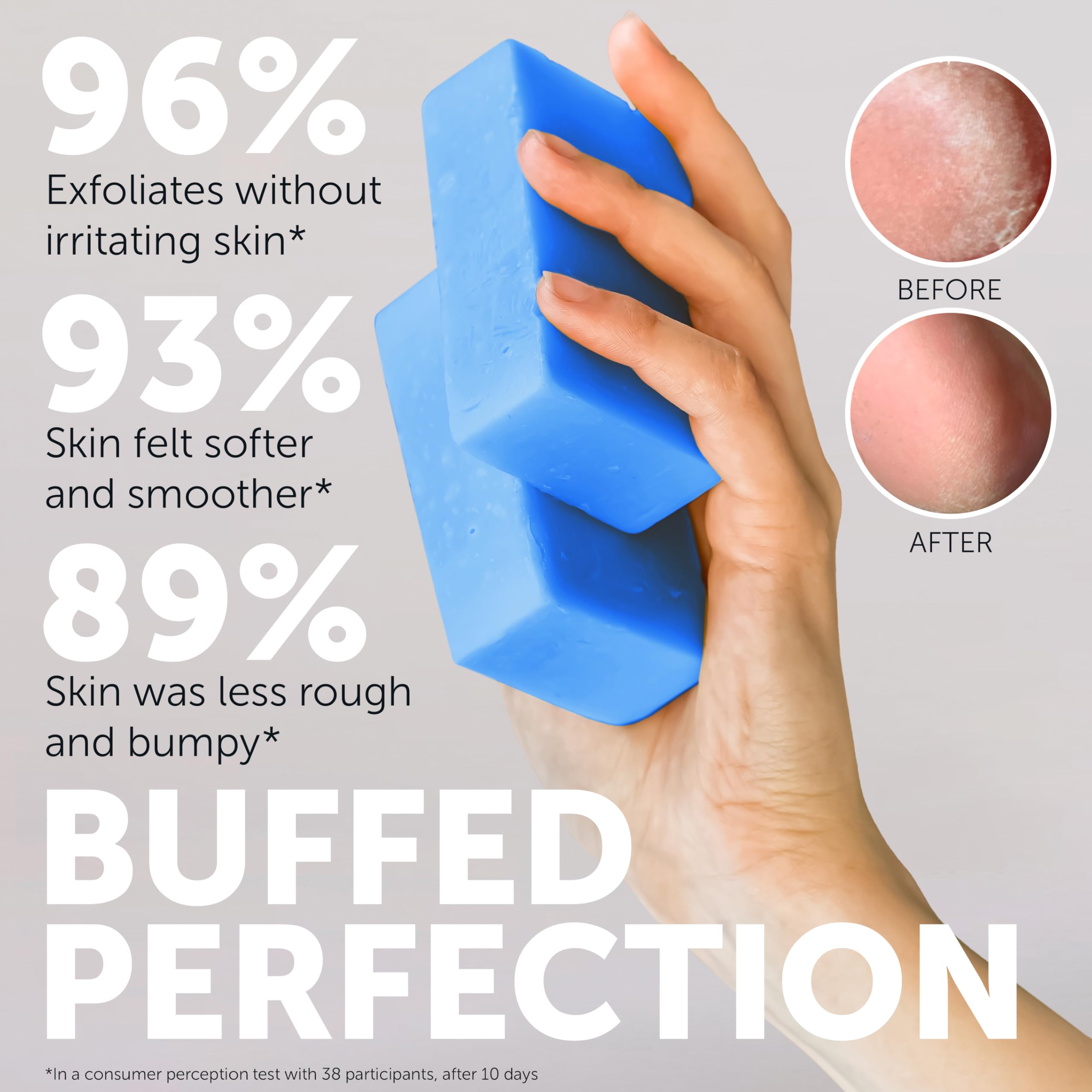 Rida Buffingbar strawberry legs image highlights visible smoothing.