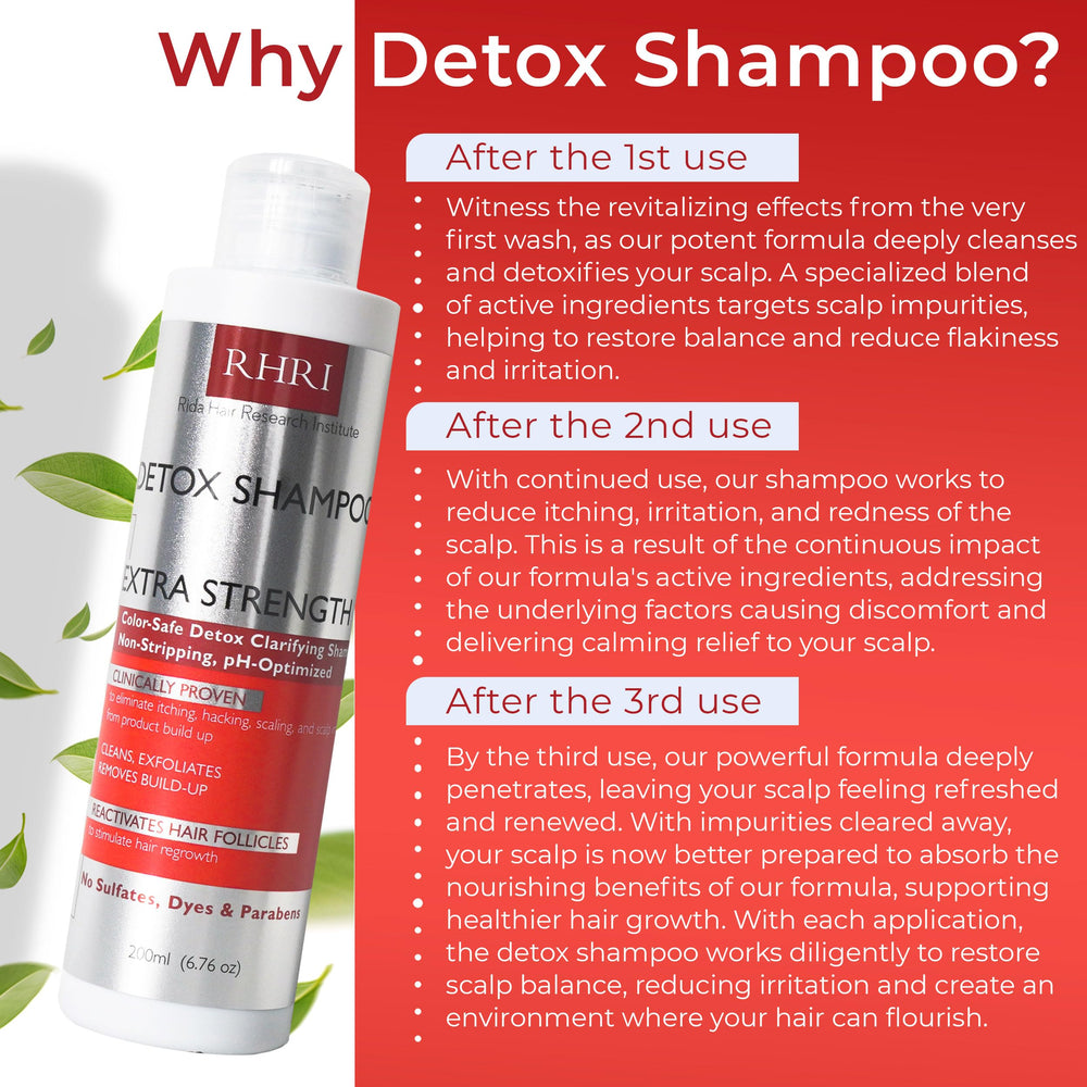 Rida Detox Shampoo label closeup highlights color-safe formula