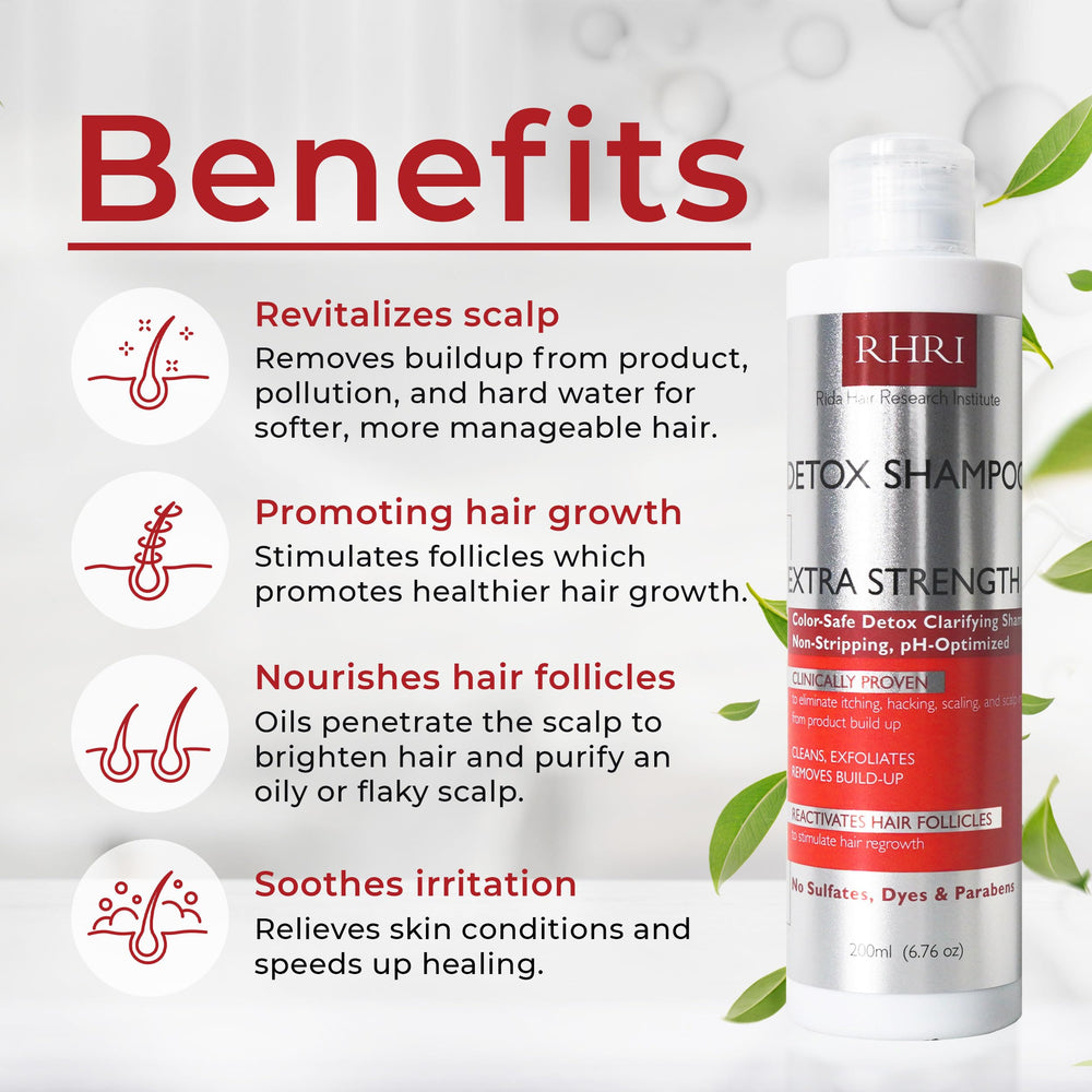 Rida Detox Shampoo pour demonstrates easy application for cleansing