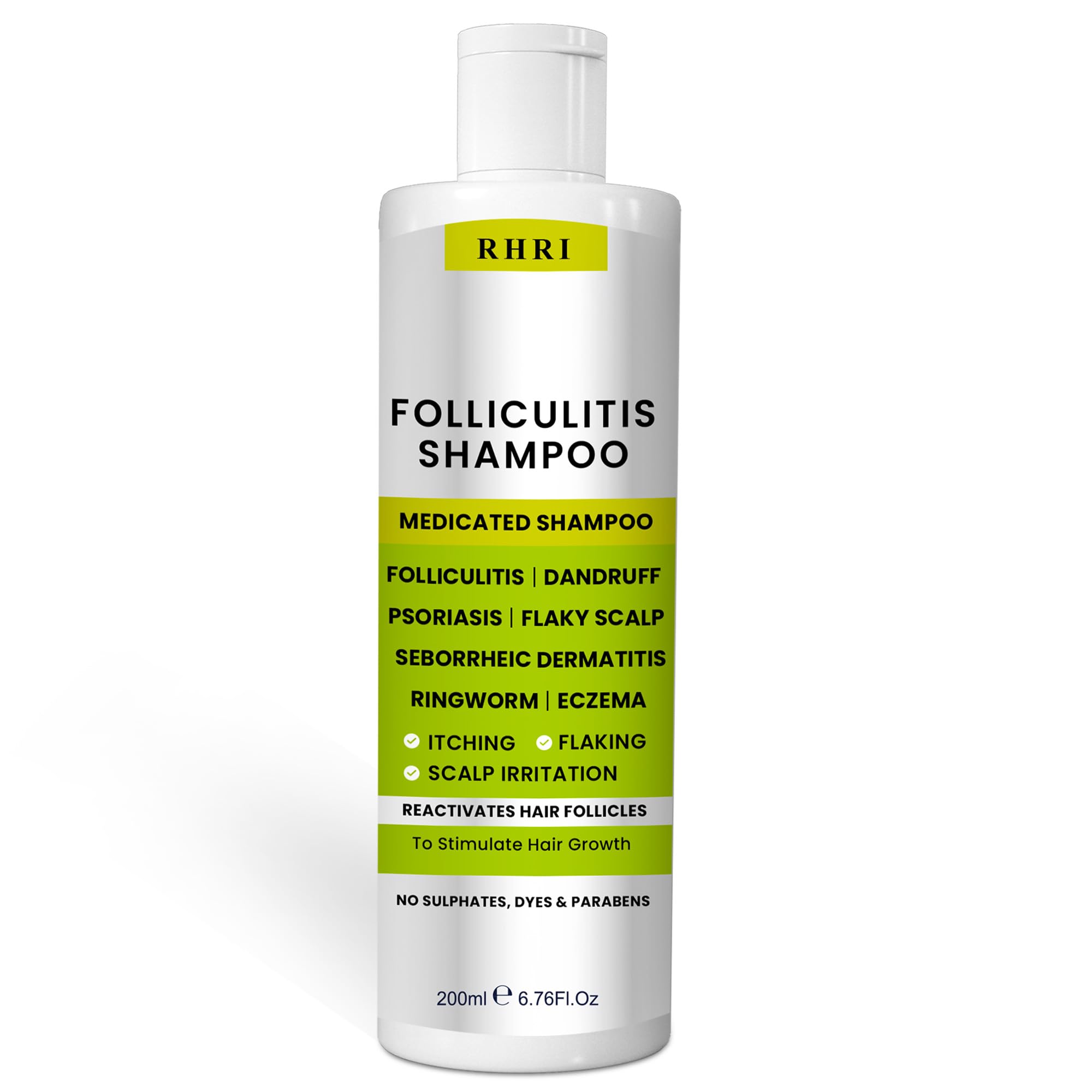 Rida Hair Research Institute anti fungal shampoo bottle demonstrates convenient scalp care for itchy relief
