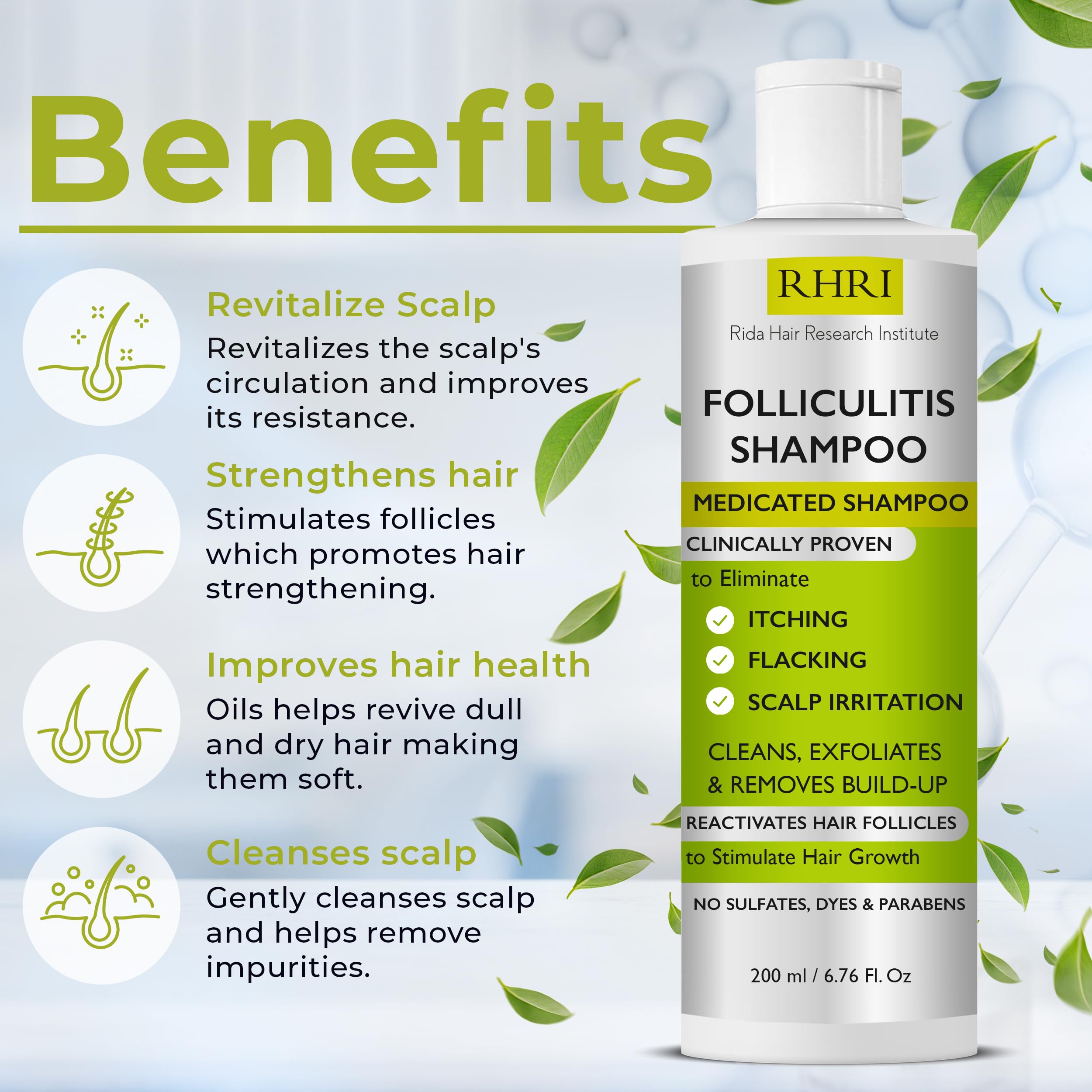 Rida Hair Research Institute anti fungal shampoo lather shows deep-root cleansing for healthier follicles