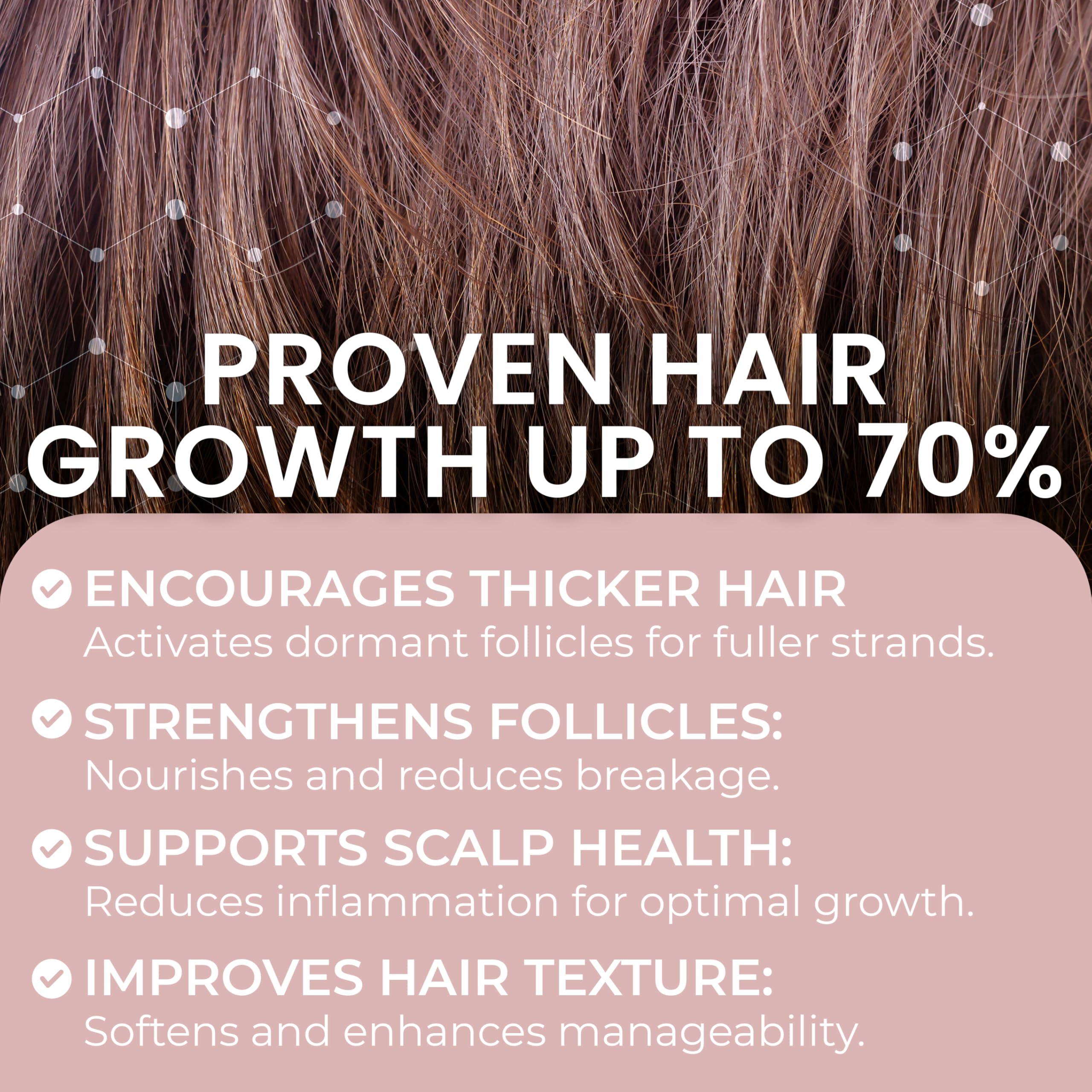 Rida Hair Growth Vitamins bottle with dispensing scene illustrating convenient daily intake.