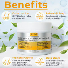 Rida Hair Research Institute anti fungal scrub with tea tree oil image highlights soothing cleanse.