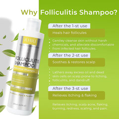 Rida Folliculitis Shampoo bottle with leak-proof dispenser for easy daily use