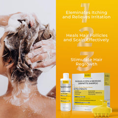 Rida Hair Research Institute scalp-relief application photo showcasing gentle massage and soothing sensation
