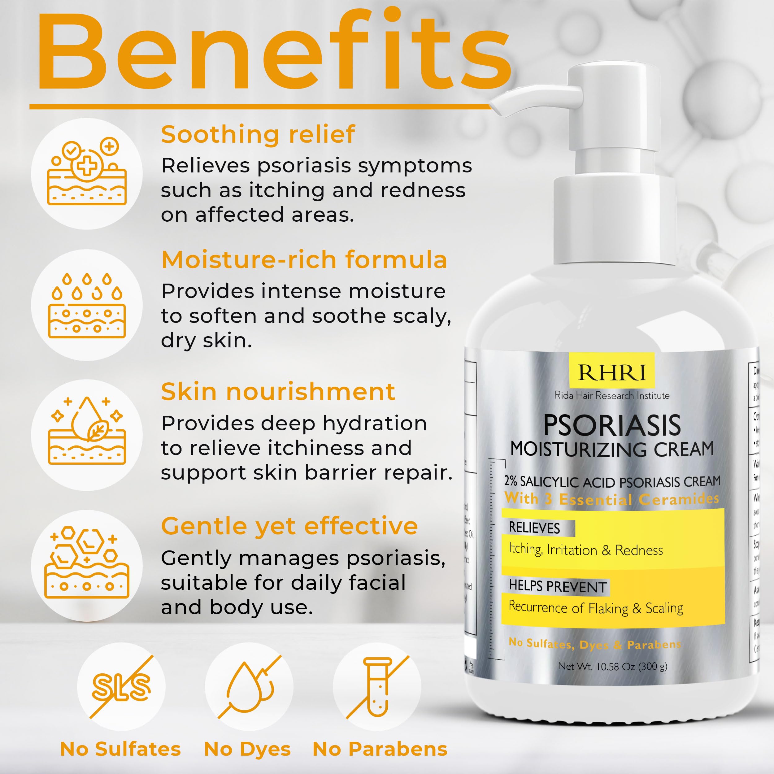 Rida Hair Research Institute psoriasis cream texture for gentle application