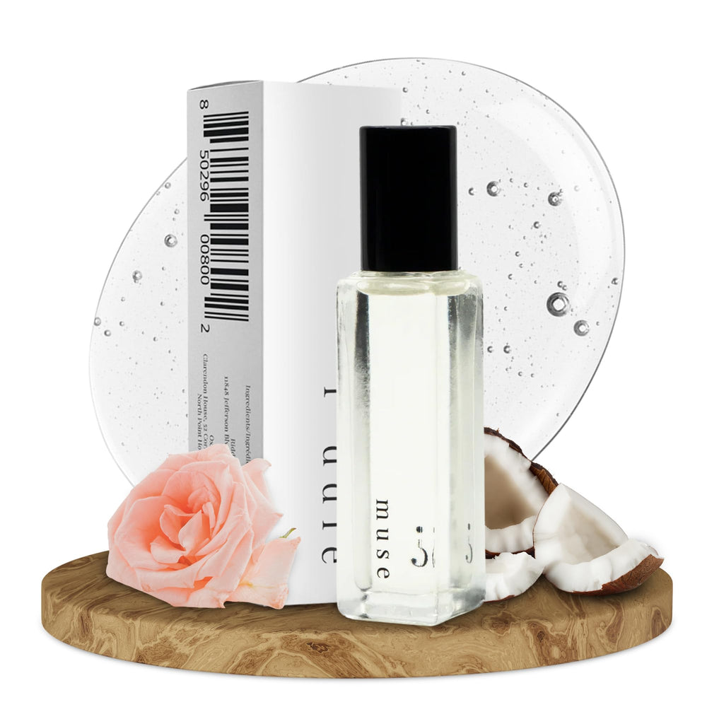Riddle Oil Muse Roll-On front view, portable fragrance for everyday carry