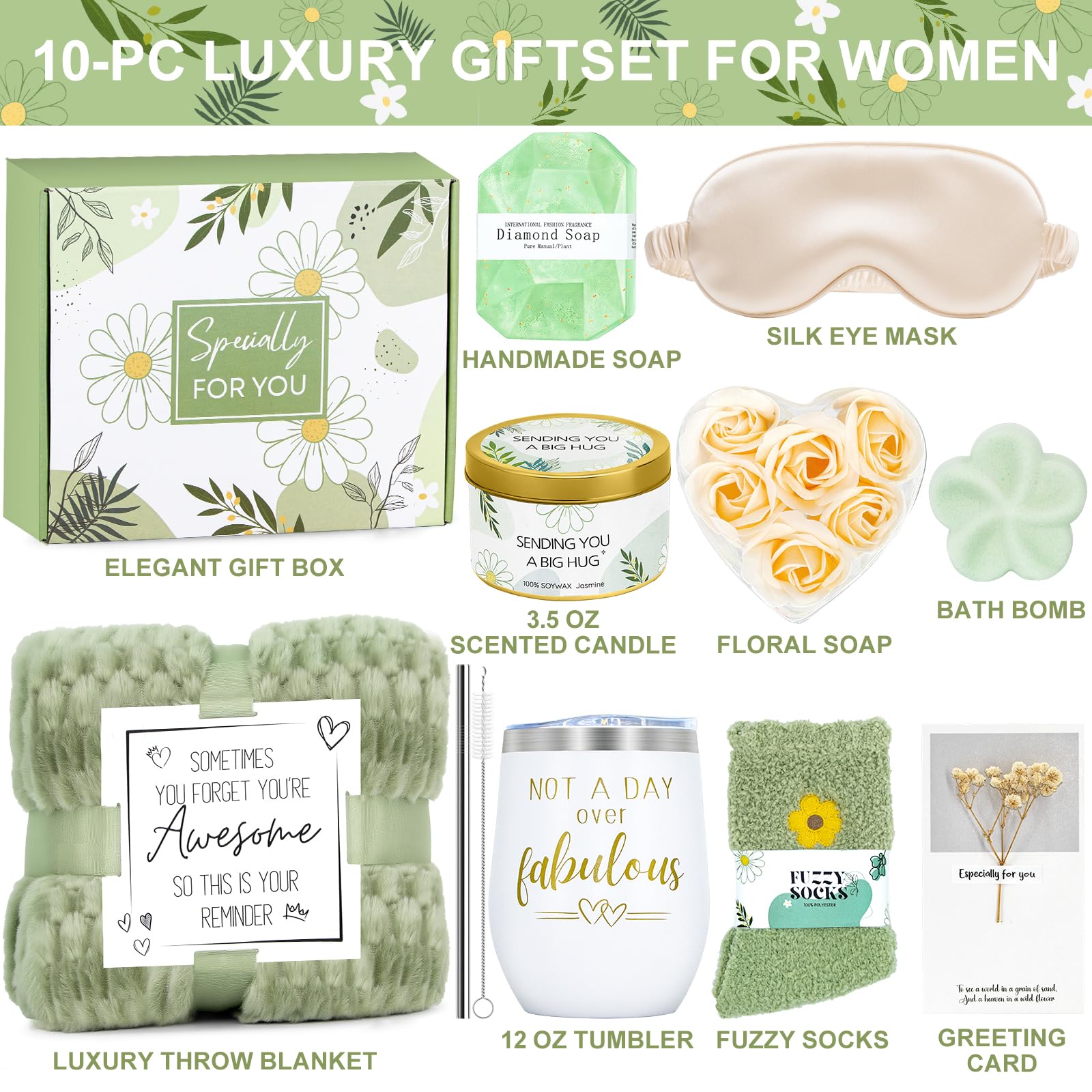 RidaaFri spa set with jasmine candle and soap offering home spa vibes