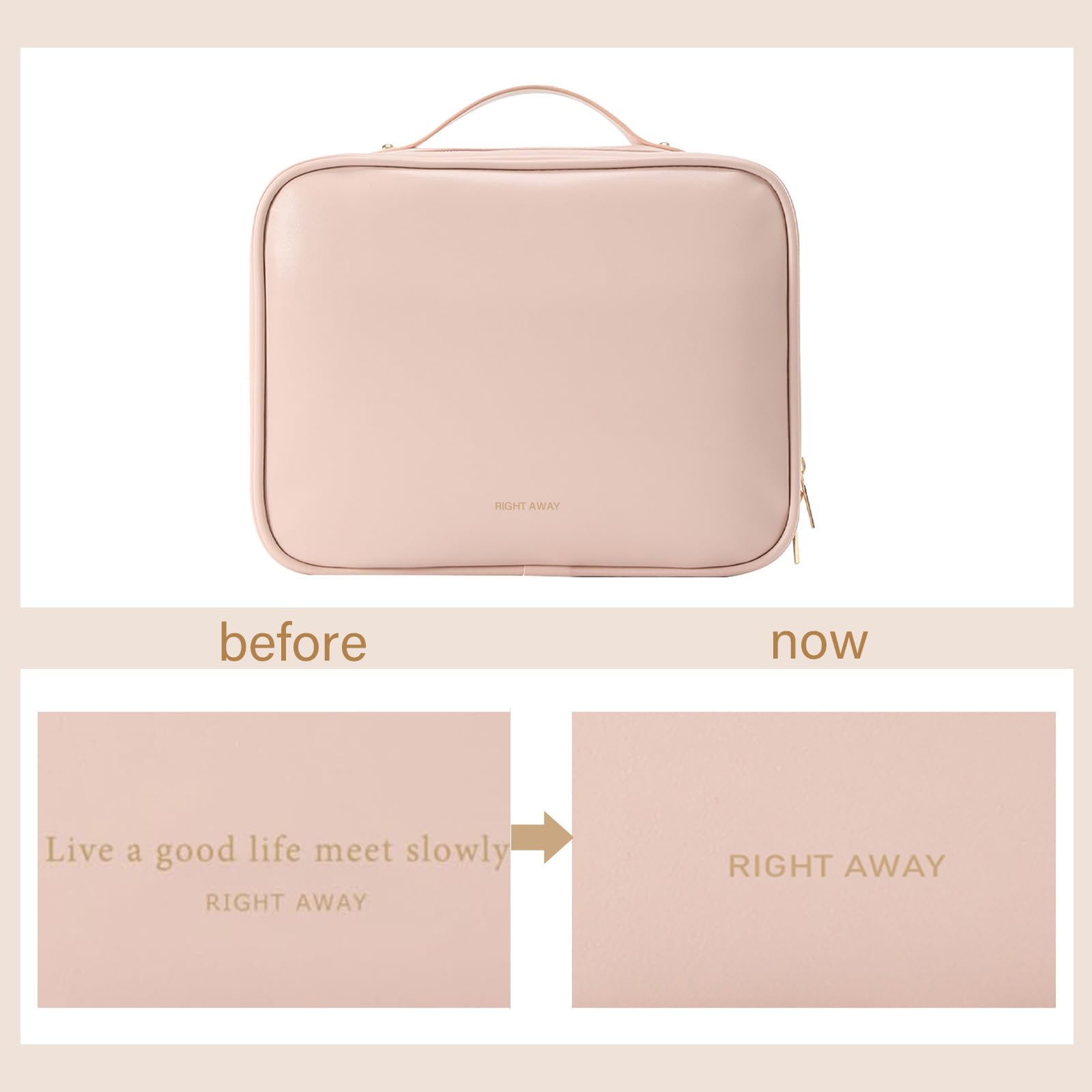 RIGHT AWAY toiletry bag with transparent compartments for easy organization