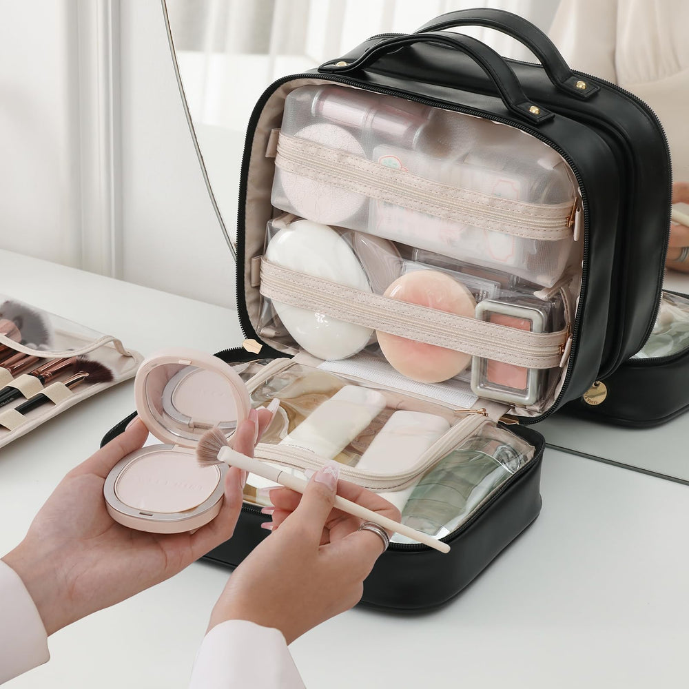 RIGHT AWAY Travel Toiletry Bag top handle for easy carry during trips.