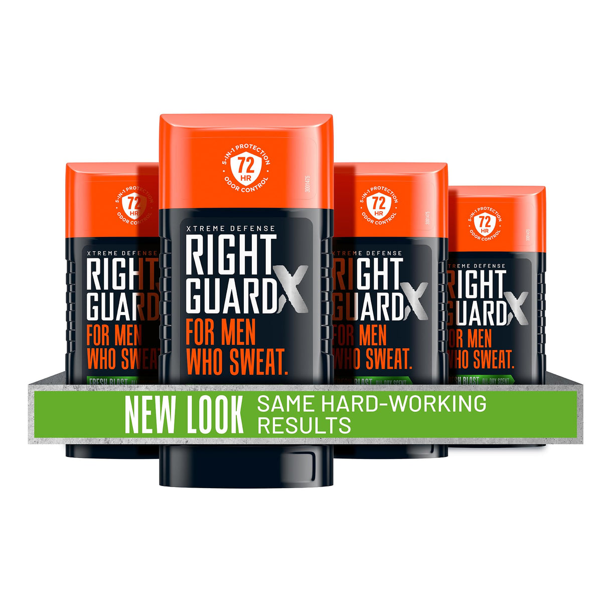 Right Guard Xtreme Defense invisible solid Fresh Blast stick glides on smoothly for day-long protection.
