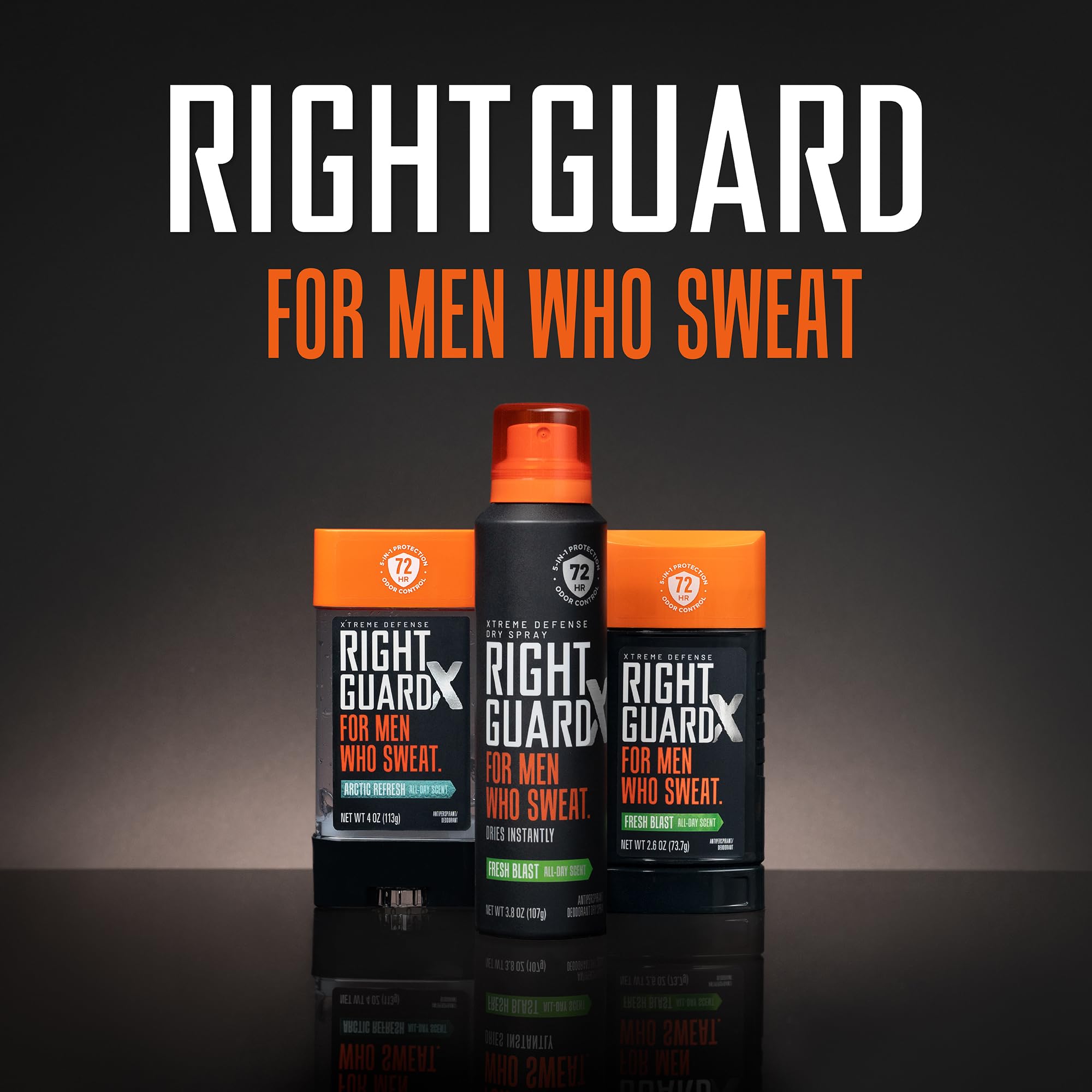 Right Guard Xtreme Defense made-in-USA ingredients notice signals trusted production standards.