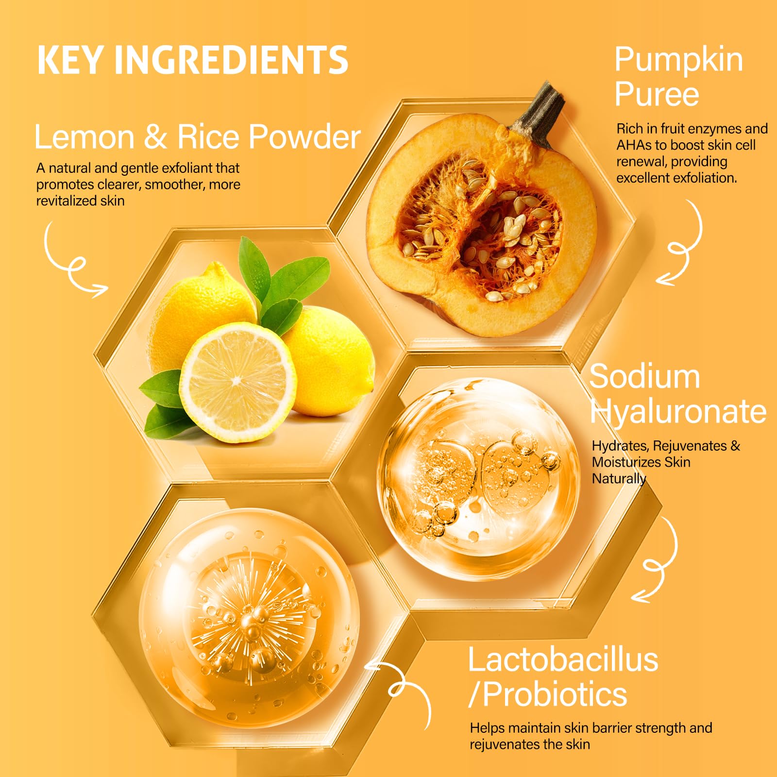 RIHAKO pumpkin enzyme mask application on hand demonstrates creamy texture.