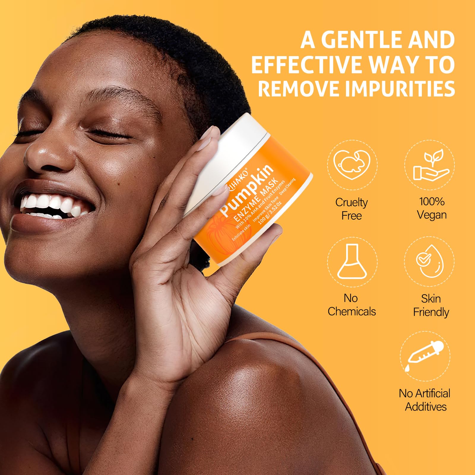 RIHAKO pumpkin enzyme mask gift-ready packaging for him and her.