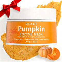 RIHAKO pumpkin enzyme mask packaging highlights premium gift option.