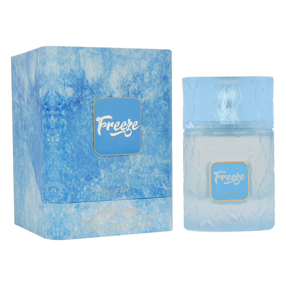 RiiFFS PARFUMS Freeze Extrait de Parfum bottle front with citrus freshness for day-to-night wear
