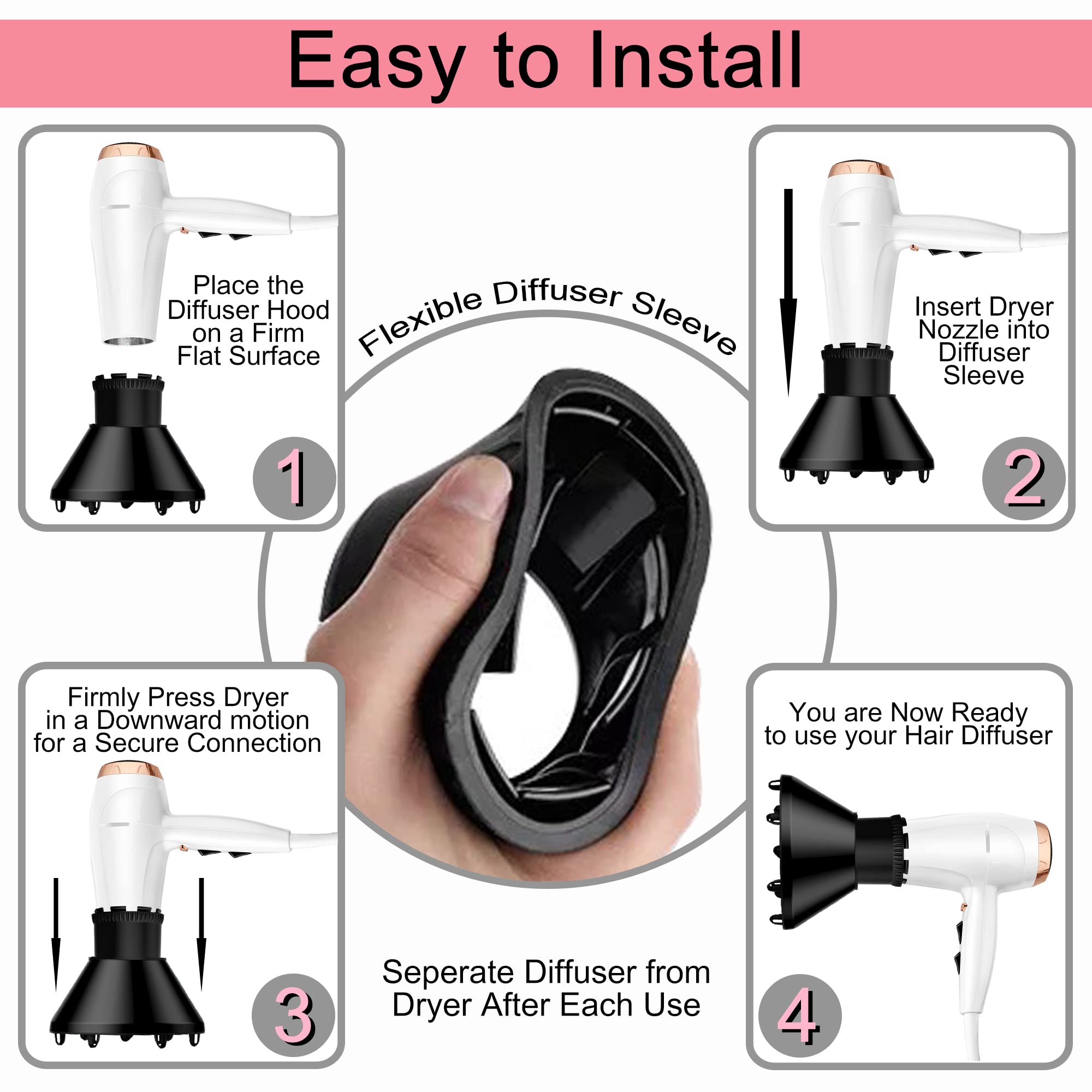 RIJATRAGAR diffuser helps curly hair achieve defined, voluminous curls.