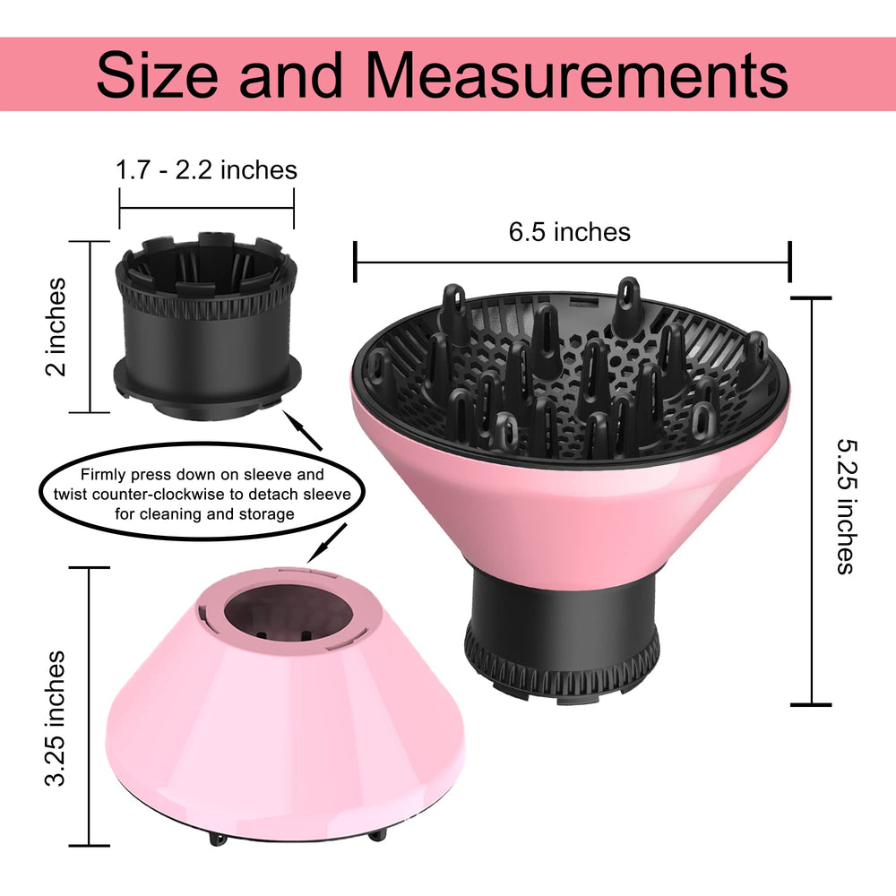 RIJATRAGAR pink diffuser in use on dryer for quick styling