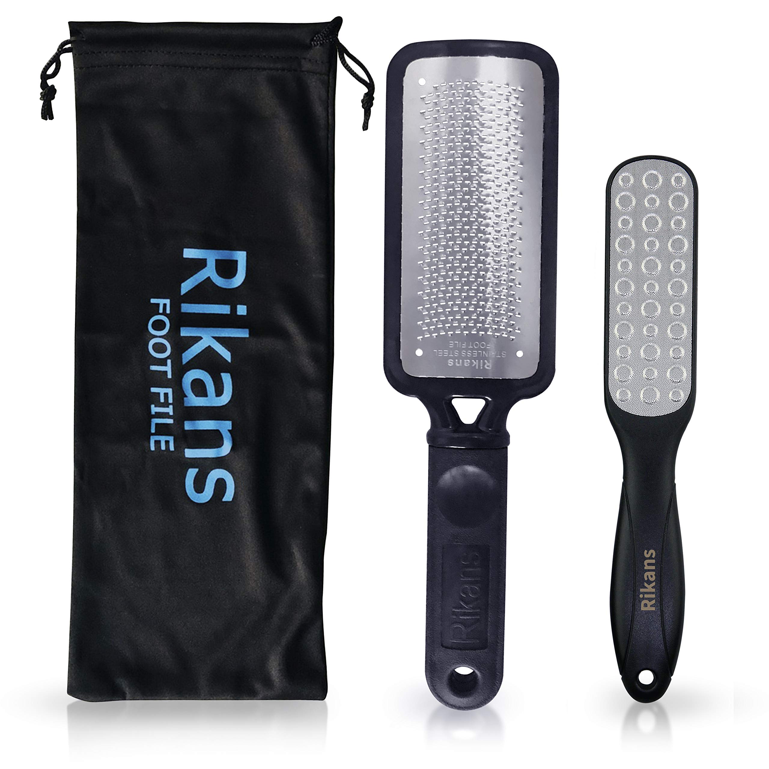 Rikans Colossal Foot File front view shows premium stainless steel for smooth foot prep