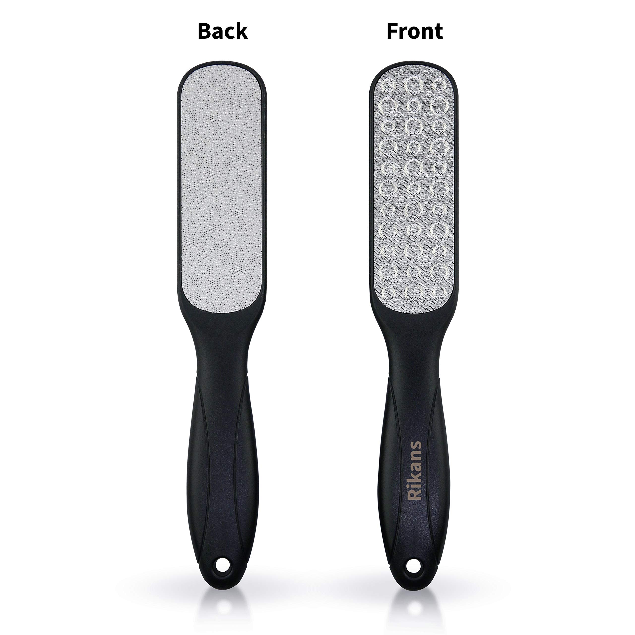 Rikans Colossal Foot File in-use demonstrates effective smoothing on dry or wet skin