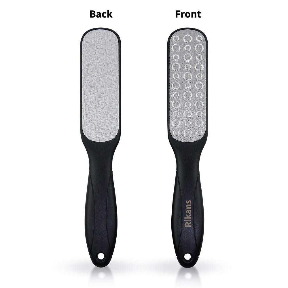Rikans Colossal Foot File in-use demonstrates effective smoothing on dry or wet skin